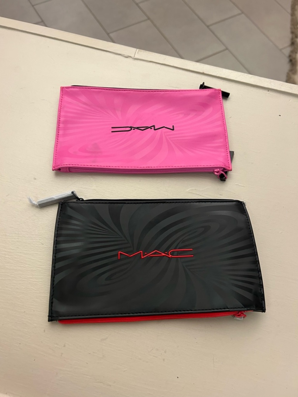 MAC Pink & Black Cosmetic Pouch Duo-double zipper - Picture 3 of 9